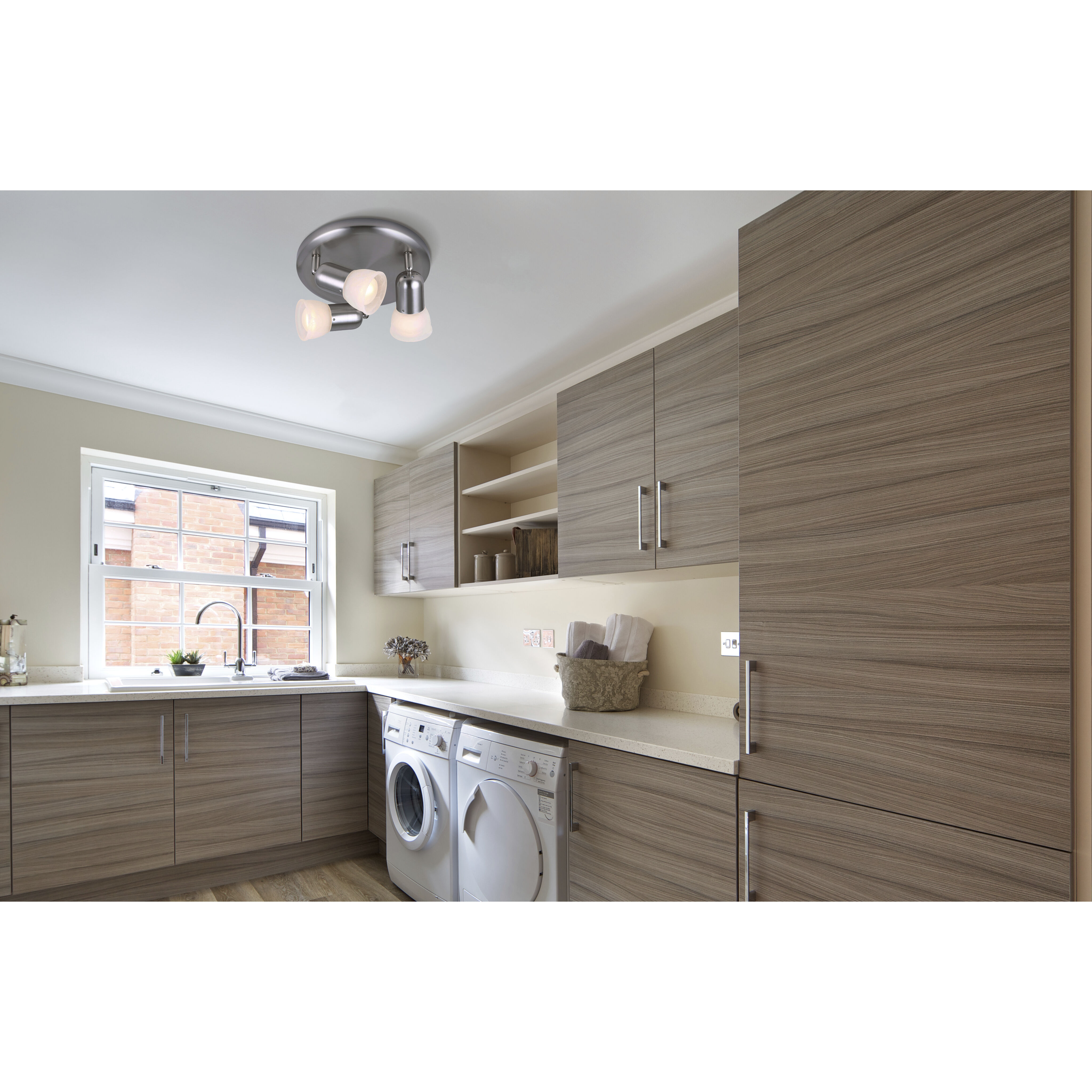 Jasper 3 Light Brushed Pewter Track Lighting Ceiling Light