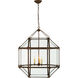 Suzanne Kasler Morris 3 Light 23.25 inch Antique Zinc Lantern Pendant Ceiling Light in Clear Glass, Large