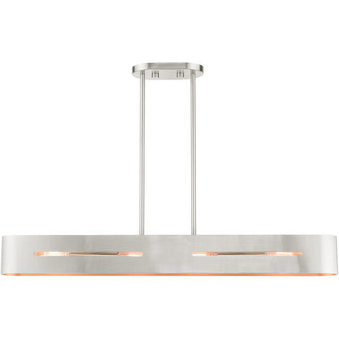 Ravena 4 Light 36 inch Brushed Nickel Linear Chandelier Ceiling Light