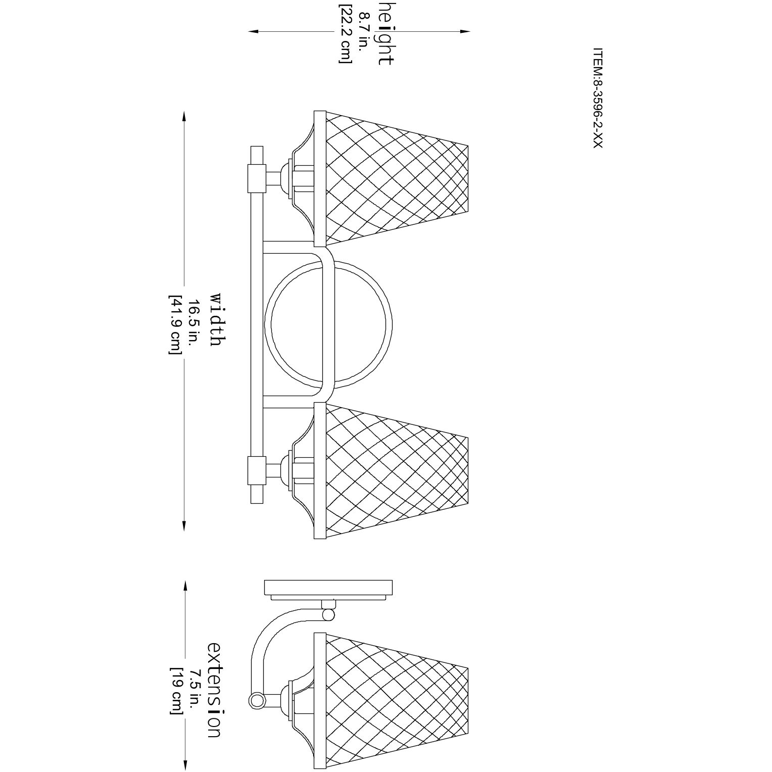 Candler 2 Light 16.5 inch Warm Brass Bathroom Vanity Light Wall Light