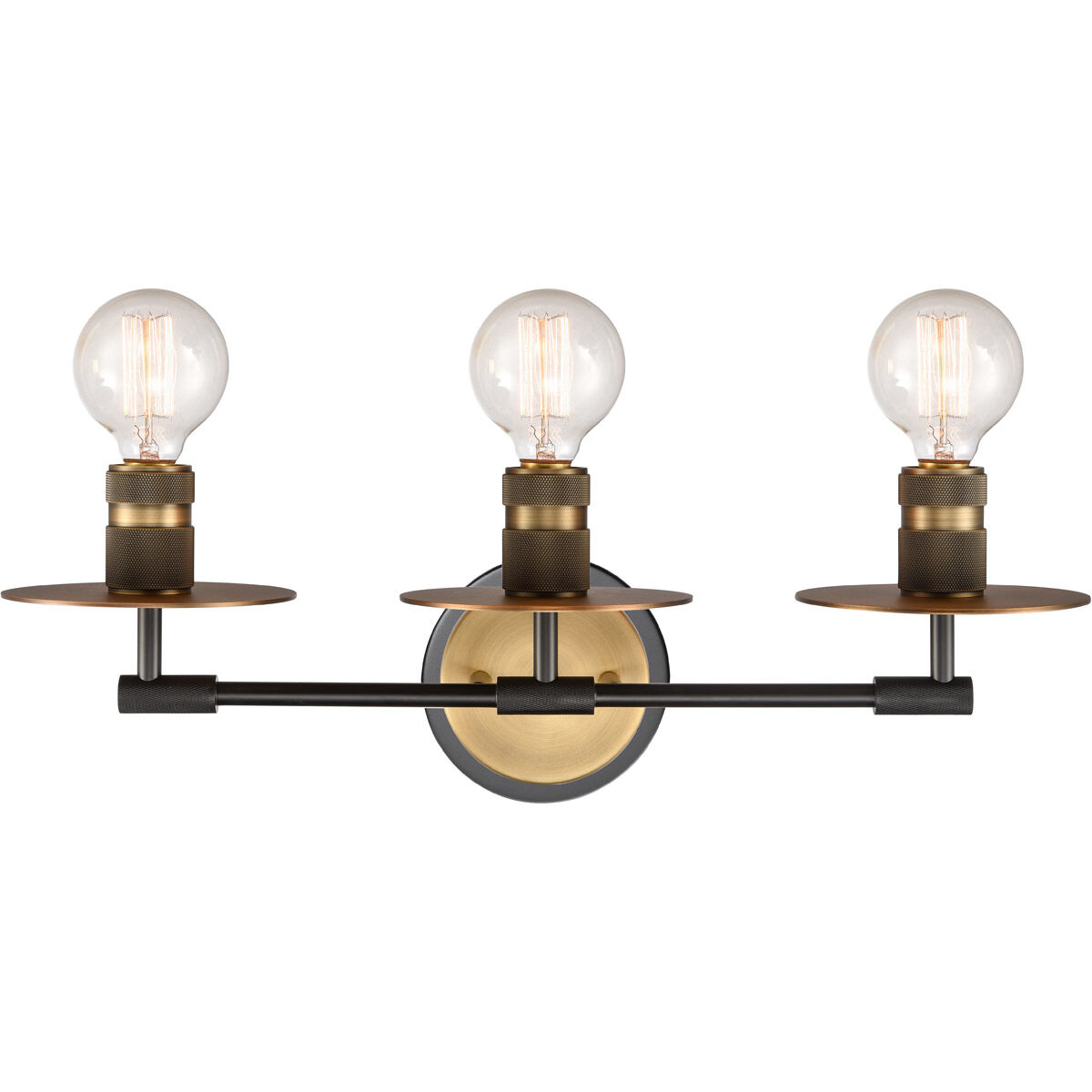 Restoration Aurora LED 22 inch Black Brushed Brass Bath Vanity Light Wall Light, Restoration