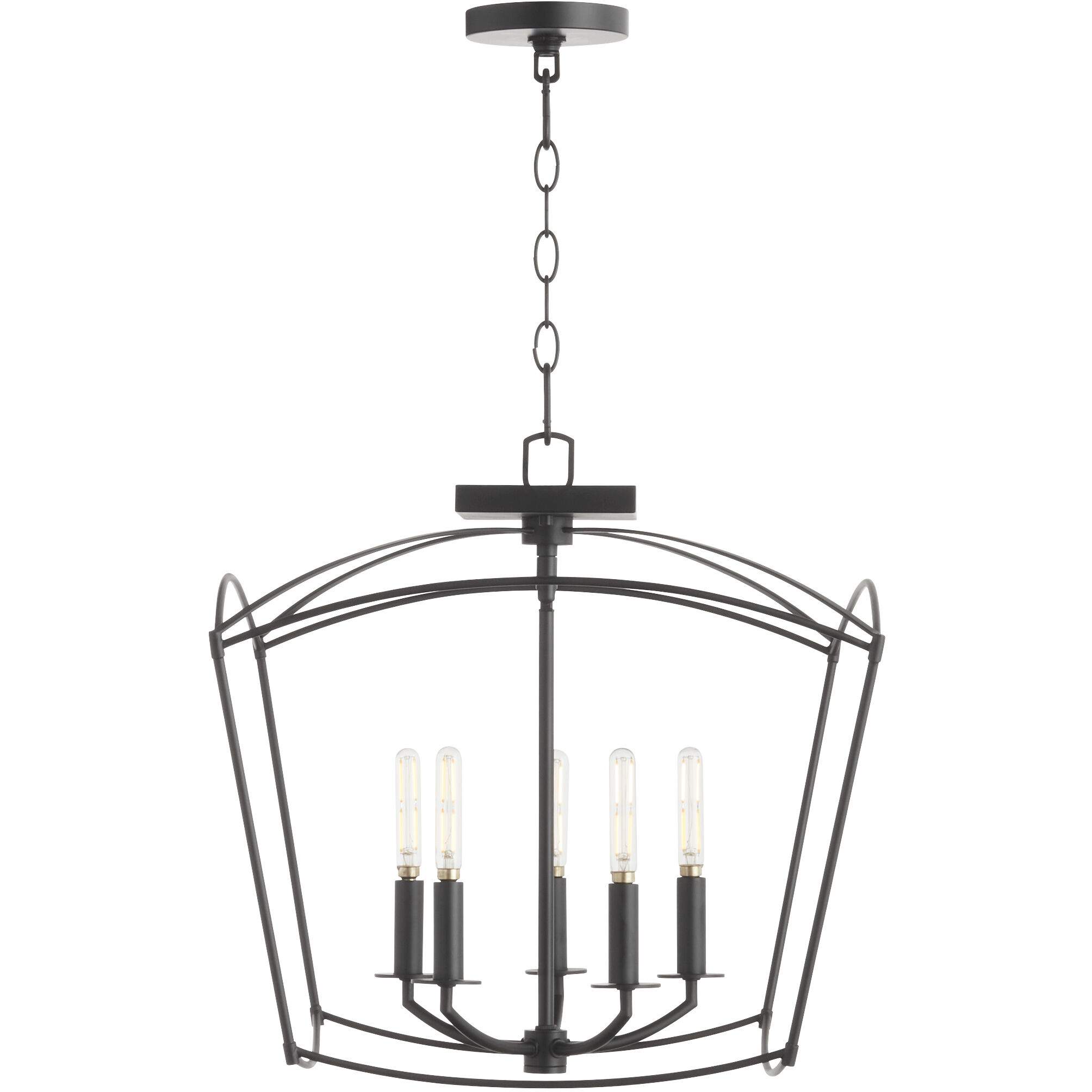 Mantle 5 Light 18.5 inch Matte Black Dual Mount Pendant Ceiling Light