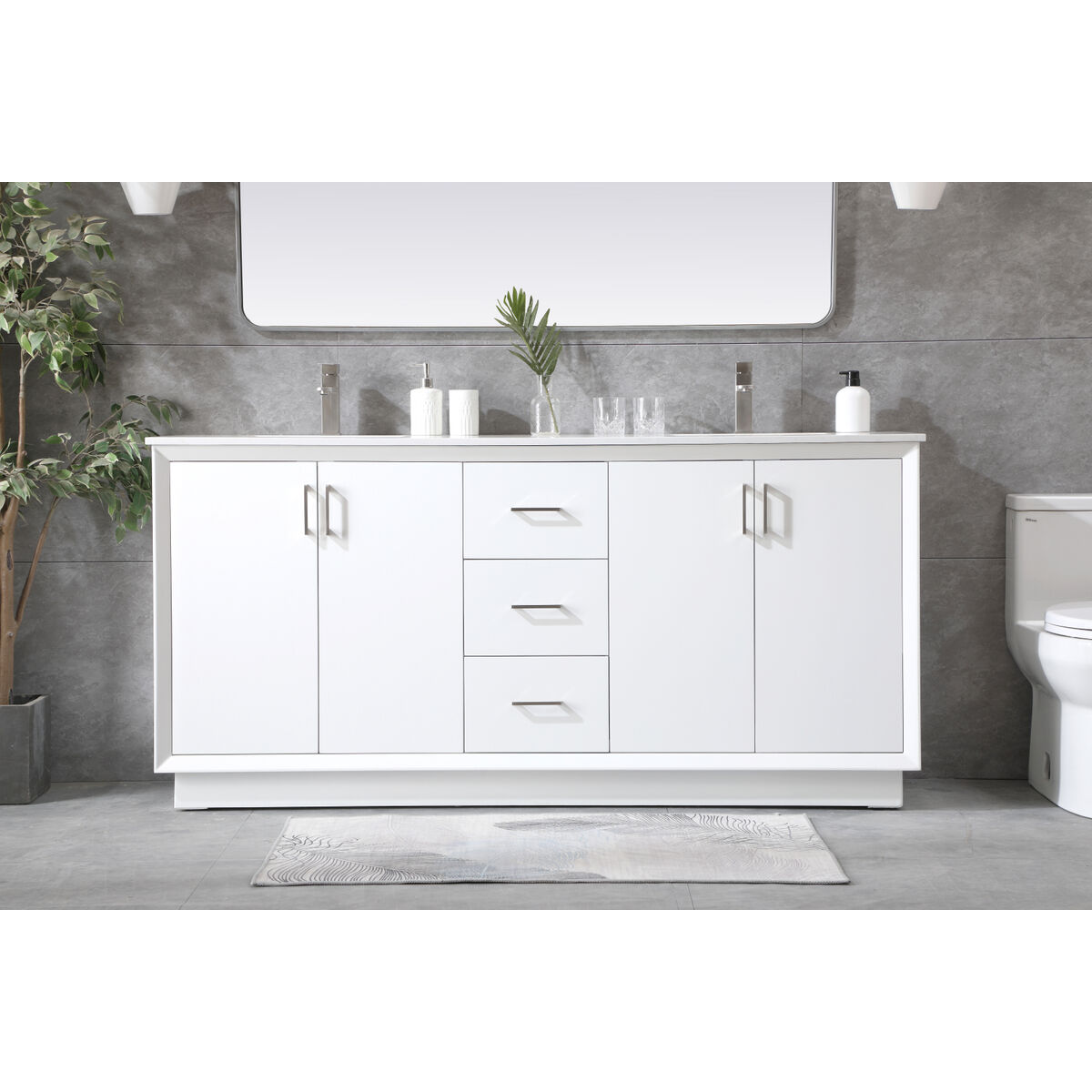 Hayes 72 X 22 X 35 inch White Vanity Sink Set
