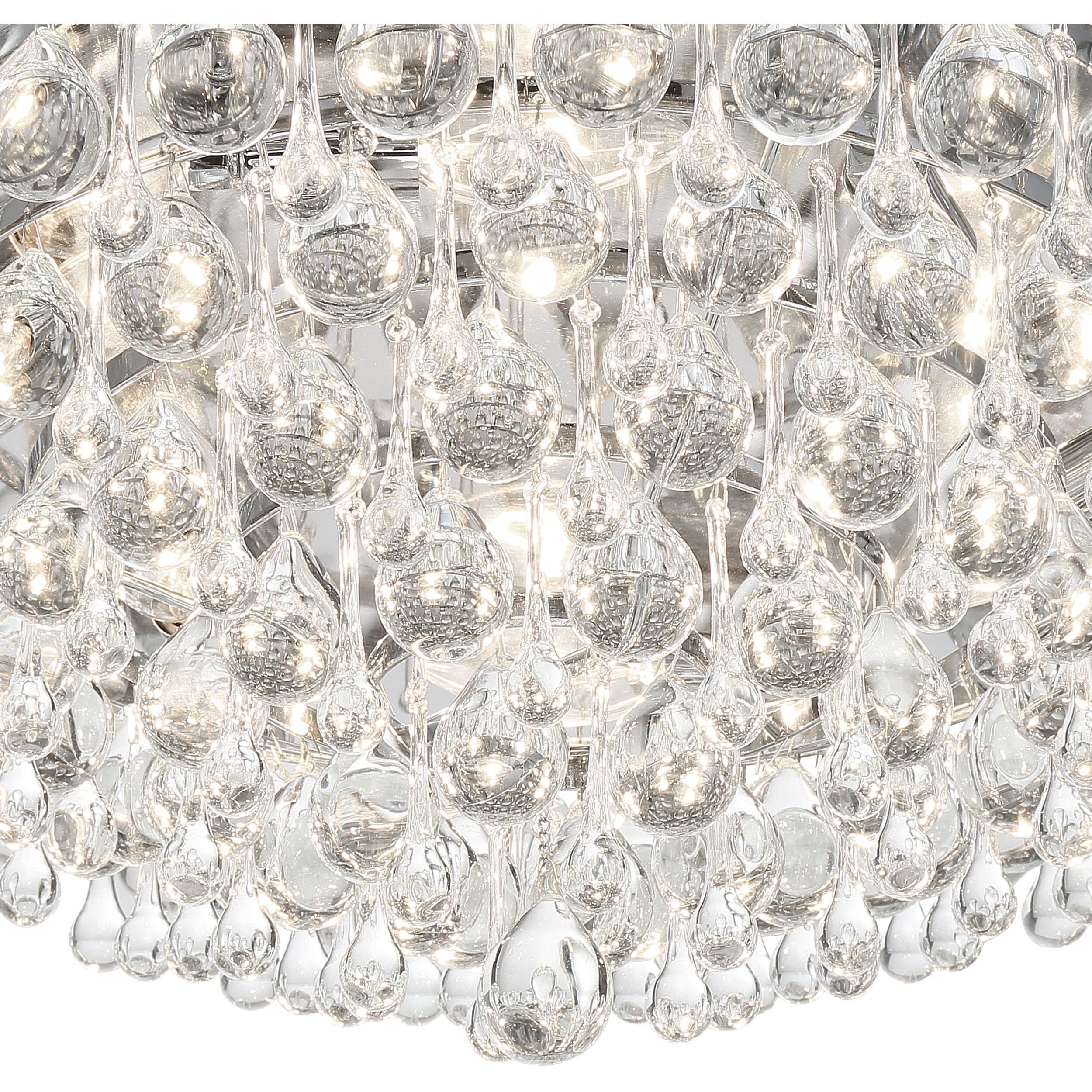 Calypso 6 Light 20 inch Polished Chrome Flush Ceiling Light