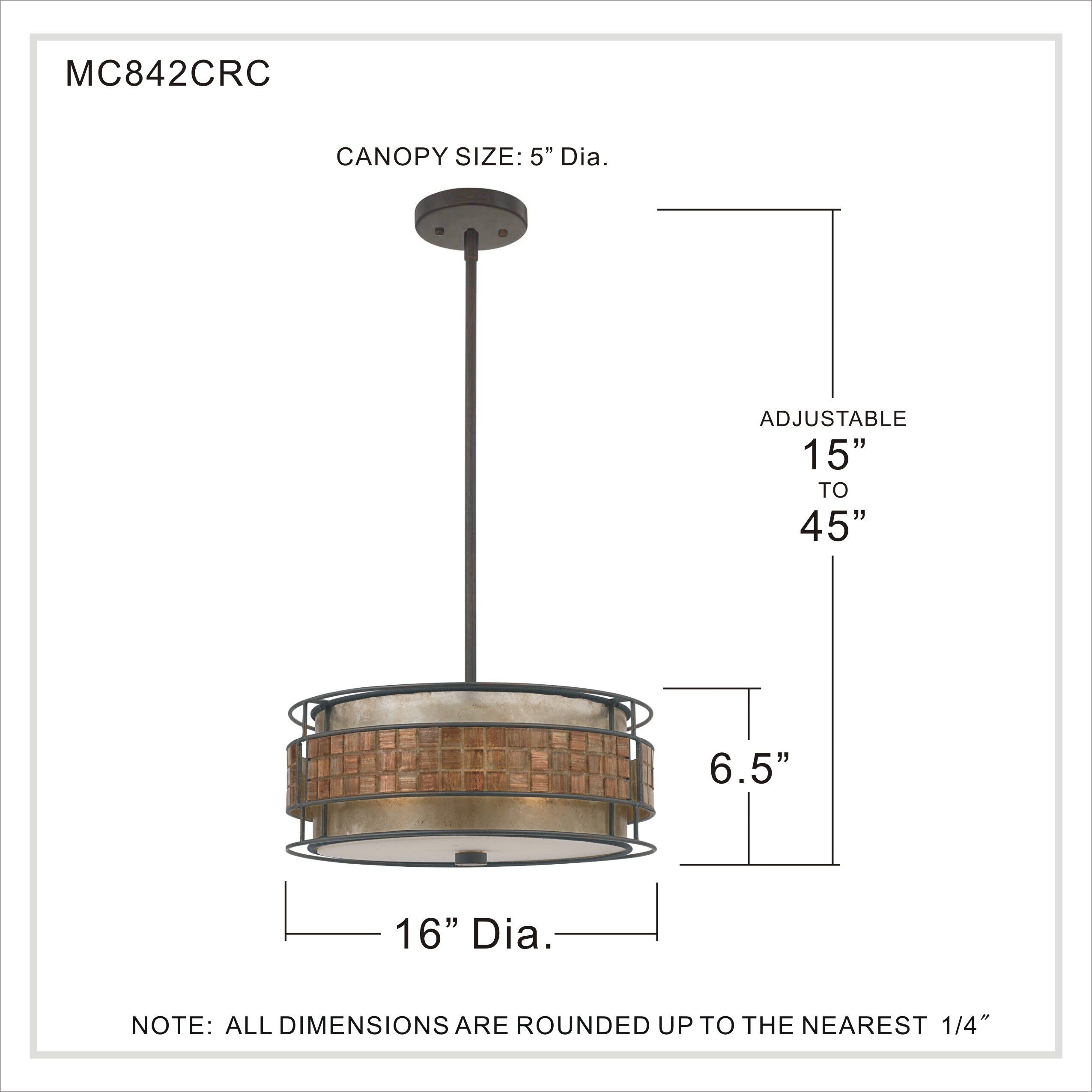 Laguna 3 Light 16 inch Renaissance Copper Pendant Ceiling Light, Naturals
