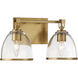 Wynnfrost 2 Light 15 inch Brushed Gold Vanity Wall Light