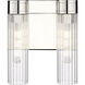 Empire 2 Light 10.5 inch Polished Nickel Sconce Wall Light in Clear Glass