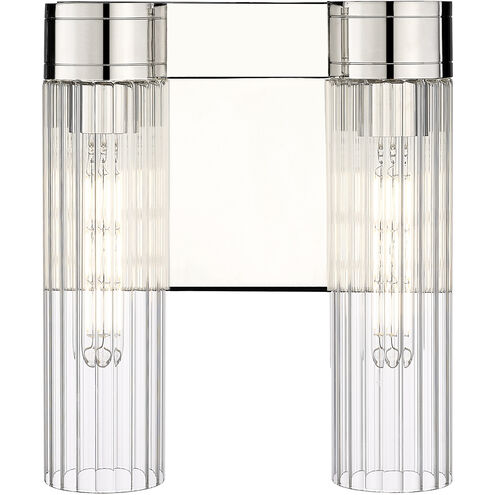 Empire 2 Light 10.5 inch Polished Nickel Sconce Wall Light in Clear Glass