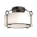 Bow 1 Light 13.2 inch Oil Rubbed Bronze Semi-Flush Ceiling Light in Opal, Medium
