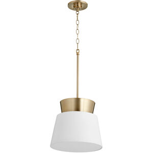 Trapezoids 1 Light 12 inch Studio White and Aged Brass Pendant Ceiling Light