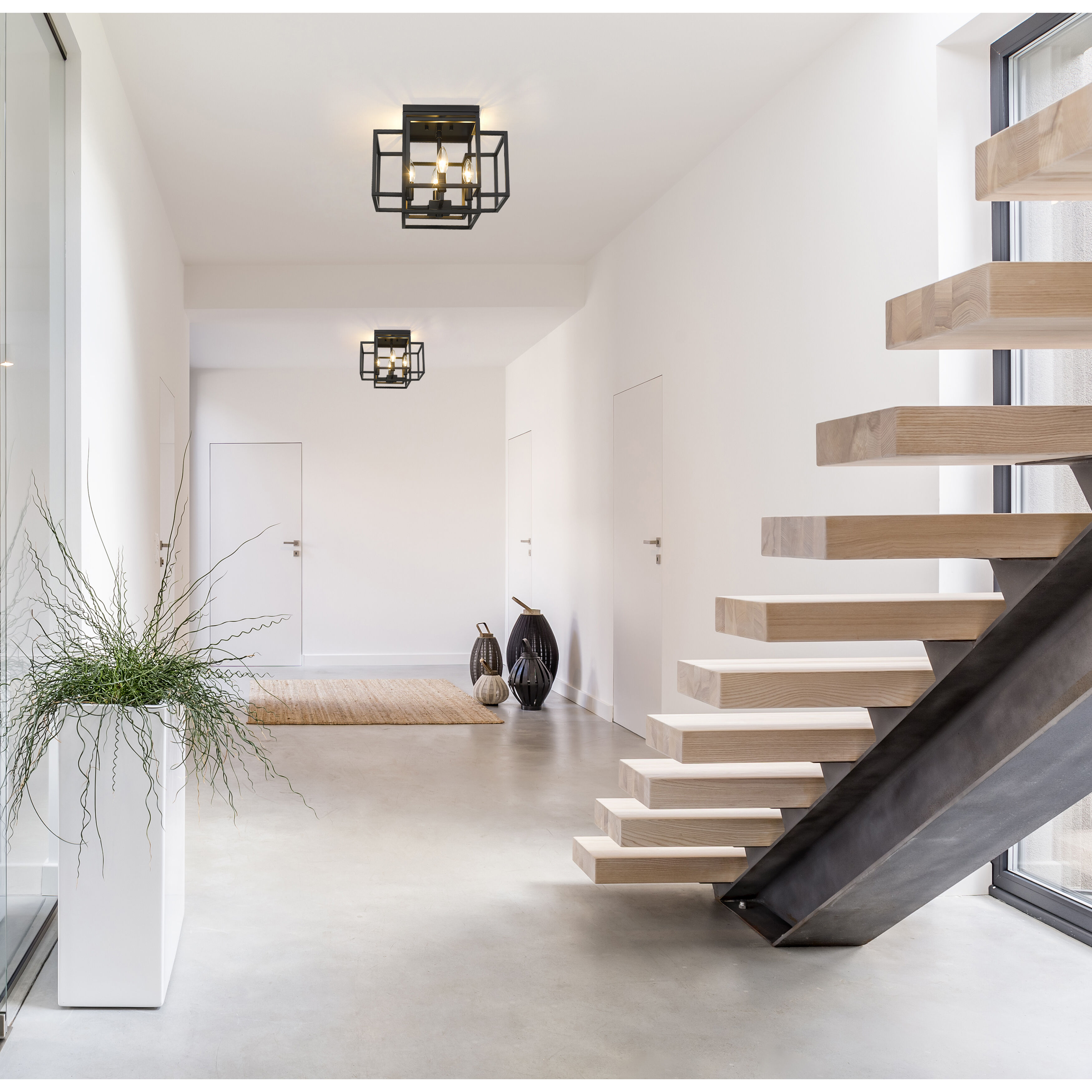 Titania 4 Light 14 inch Matte Black Flush Mount Ceiling Light in 6