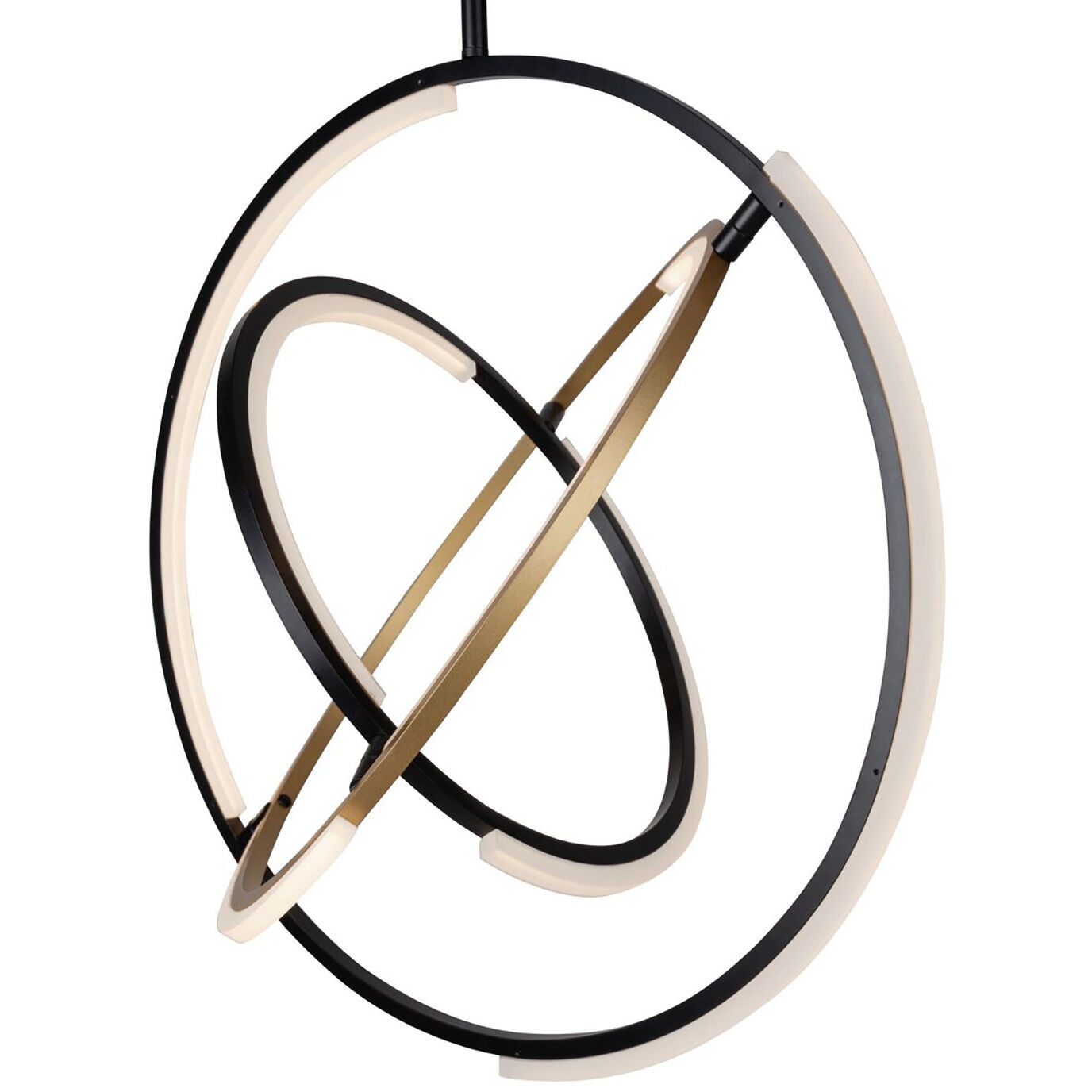 Trilogy LED 24 inch Black and Brass Pendant Ceiling Light