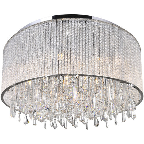 Benson 14 Light 24 inch Chrome Drum Shade Flush Mount Ceiling Light