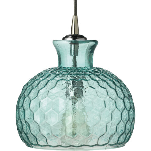 Clark 1 Light 10 inch Aqua Glass Pendant Ceiling Light