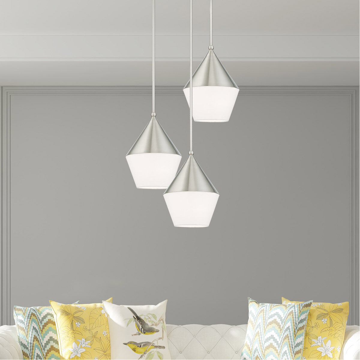 Stockholm 1 Light 10 inch Brushed Nickel Mini Pendant Ceiling Light