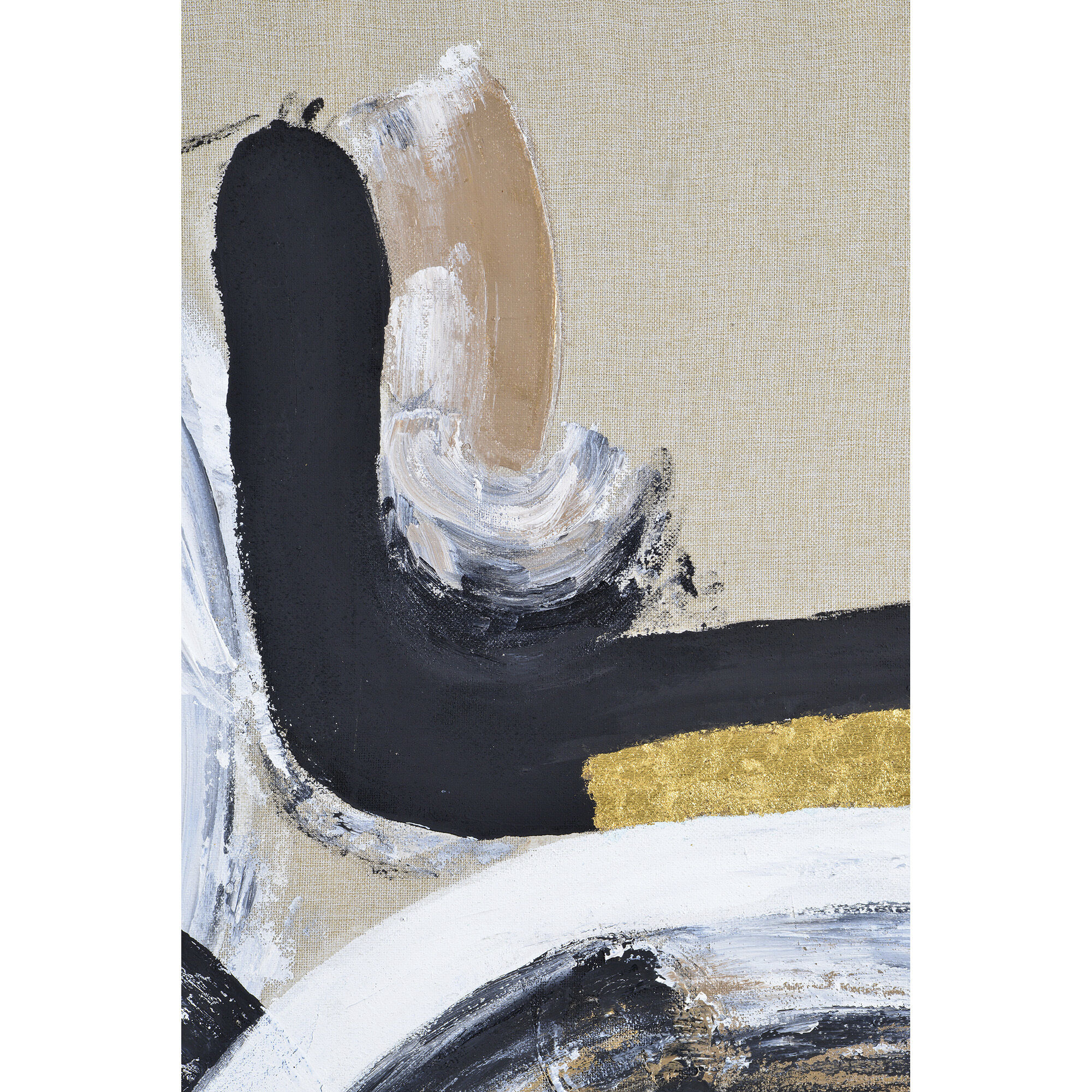 Ilya Black/Gold/White Canvas Art, 2 Piece