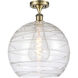 Ballston Deco Swirl 1 Light 14 inch Antique Brass Semi-Flush Mount Ceiling Light