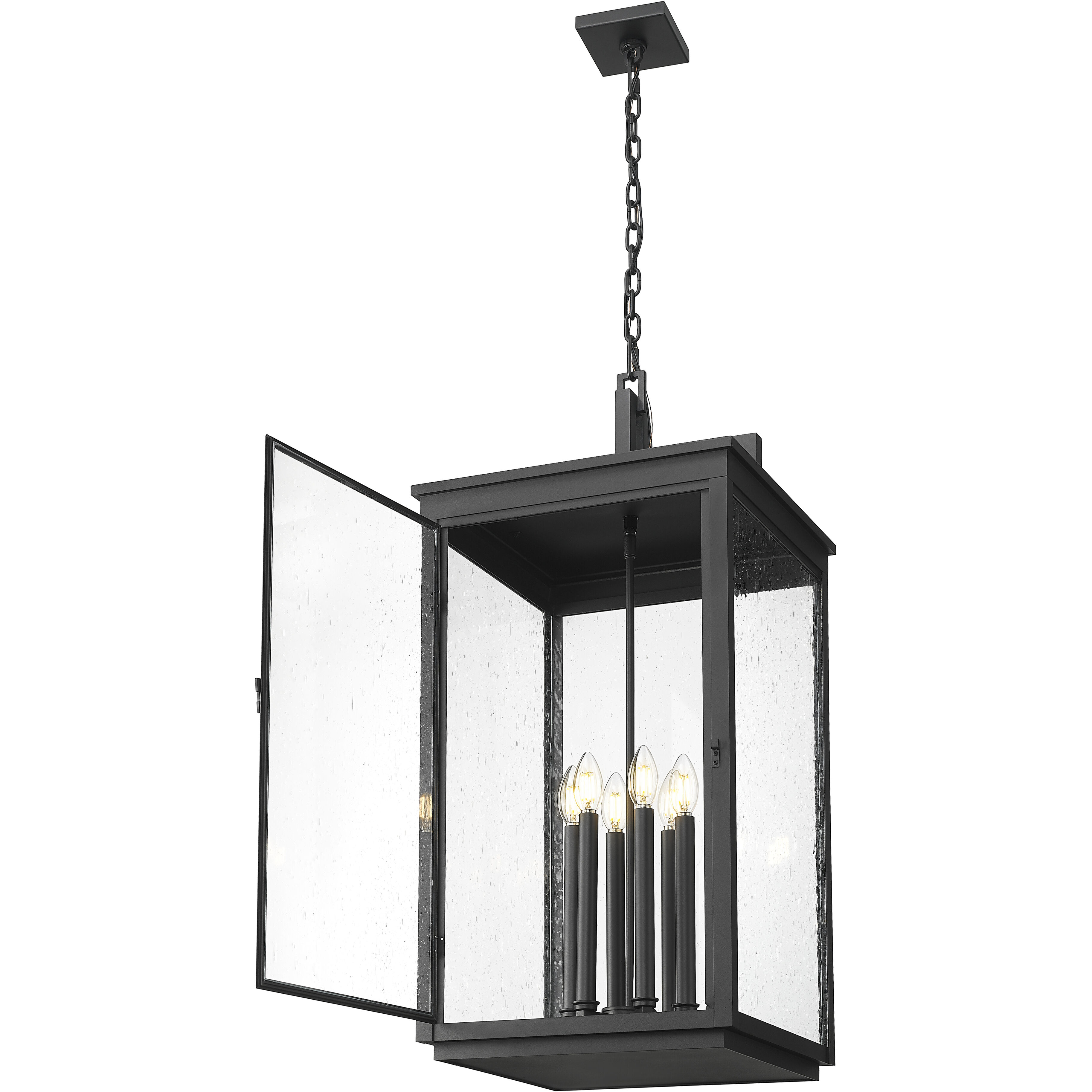Hartwell 6 Light 15 inch Sand Black Outdoor Chain Mount Ceiling Fixture