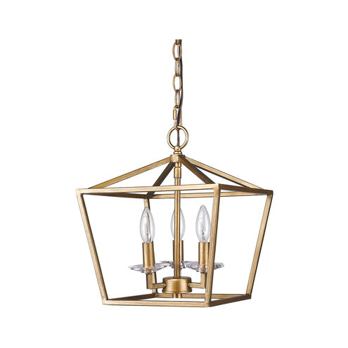 Kennedy 3 Light 12 inch Antique Gold Pendant Ceiling Light