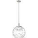 Arcadia Athens Water Glass 1 Light 13 inch Brushed Satin Nickel Mini Pendant Ceiling Light