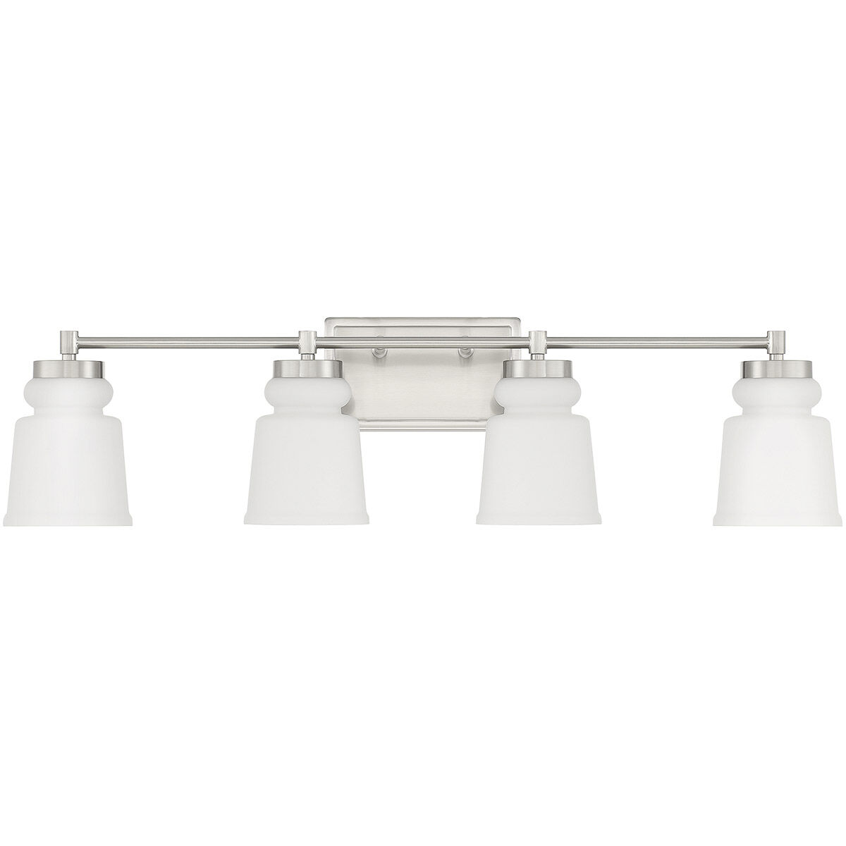 Contemporary 4 Light 32 inch Brushed Nickel Bathroom Vanity Light Wall Light