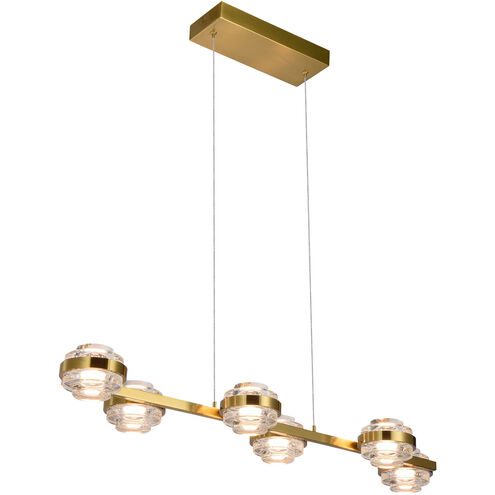 Milano Series Linear Chandelier Ceiling Light in Antique Brass, Artisan Collection