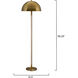Merlin 58 inch 100.00 watt Natural Wood and Antique Brass Floor Lamp Portable Light