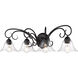 Homestead 4 Light 32 inch Matte Black Bath Vanity Wall Light in Clear Glass