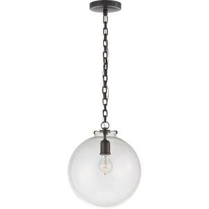 Thomas O'Brien Katie4 1 Light 12 inch Bronze Globe Pendant Ceiling Light in Clear Glass