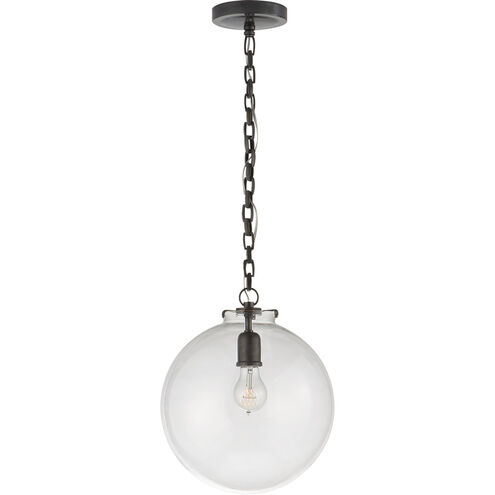 Thomas O'Brien Katie 1 Light 12 inch Bronze Pendant Ceiling Light in Clear Glass