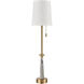 Magda 34 inch 60 watt Gray with Aged Brass Buffet Lamp Portable Light