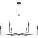 Salerno 6 Light 42 inch Matte Black Chandelier Ceiling Light, Essentials