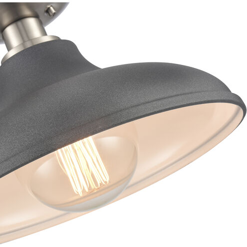Grenville 1 Light 13 inch Brushed Nickel Semi Flush Mount Ceiling Light in Matte Black