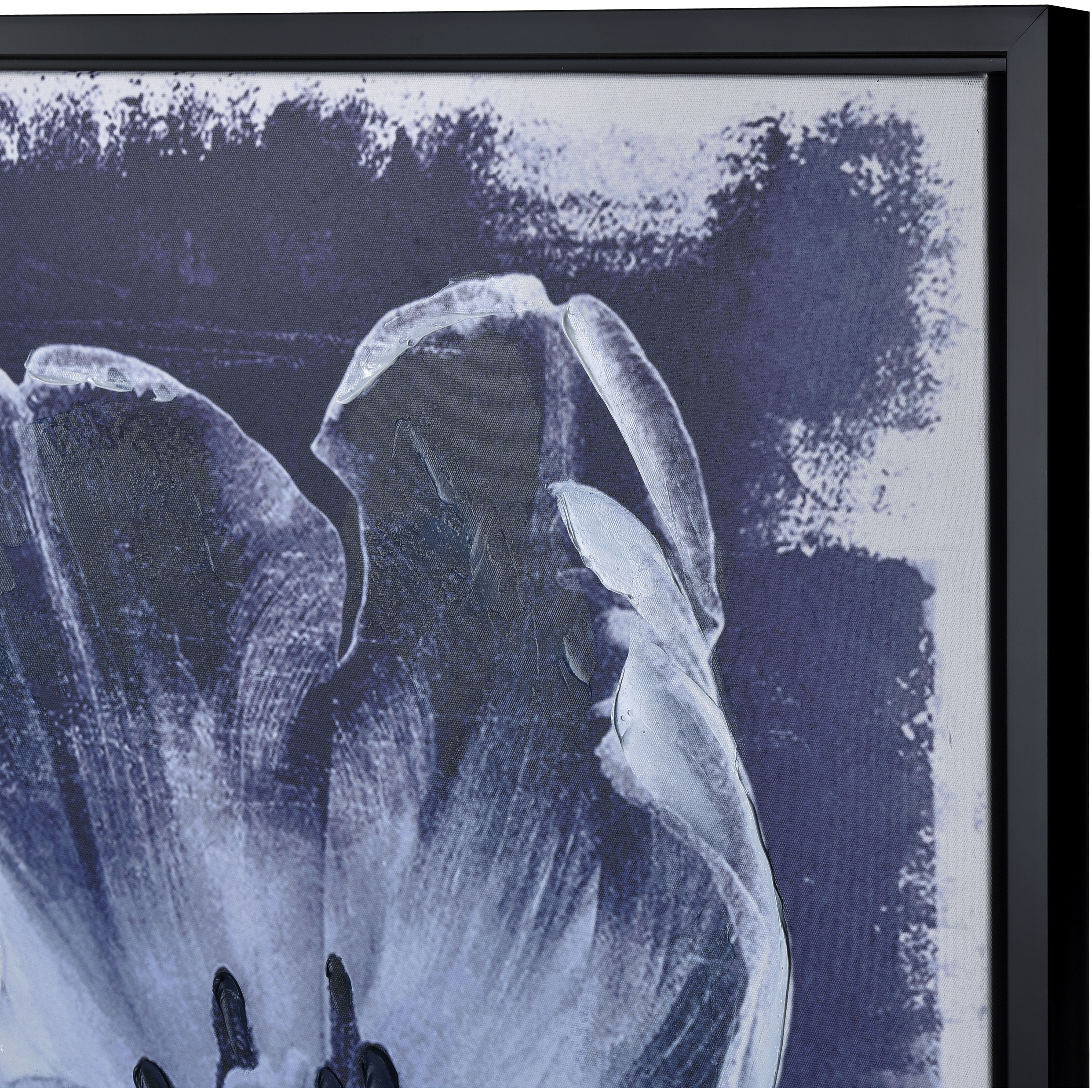 Meru Navy with White and Black Framed Wall Art