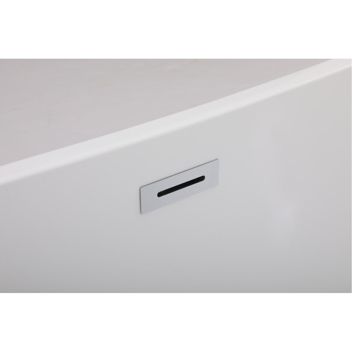 Ines Glossy White and Chrome Bathtub