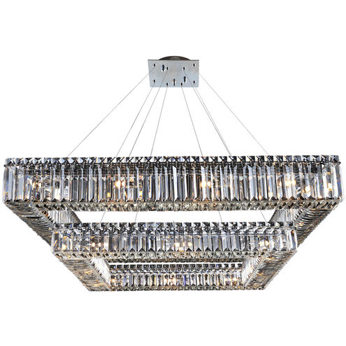 Quadro 28 Light 35 inch Chrome Pendant Ceiling Light in Firenze Clear