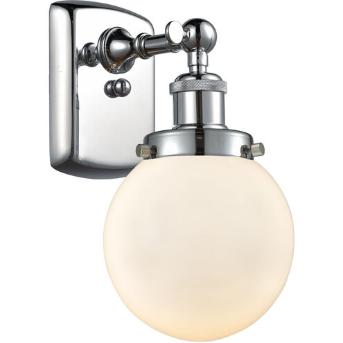 Ballston Beacon 1 Light 6 inch Polished Chrome Sconce Wall Light in Matte White Glass, Ballston