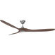 Maverick 70 inch Brushed Steel with Dark Walnut Blades Ceiling Fan
