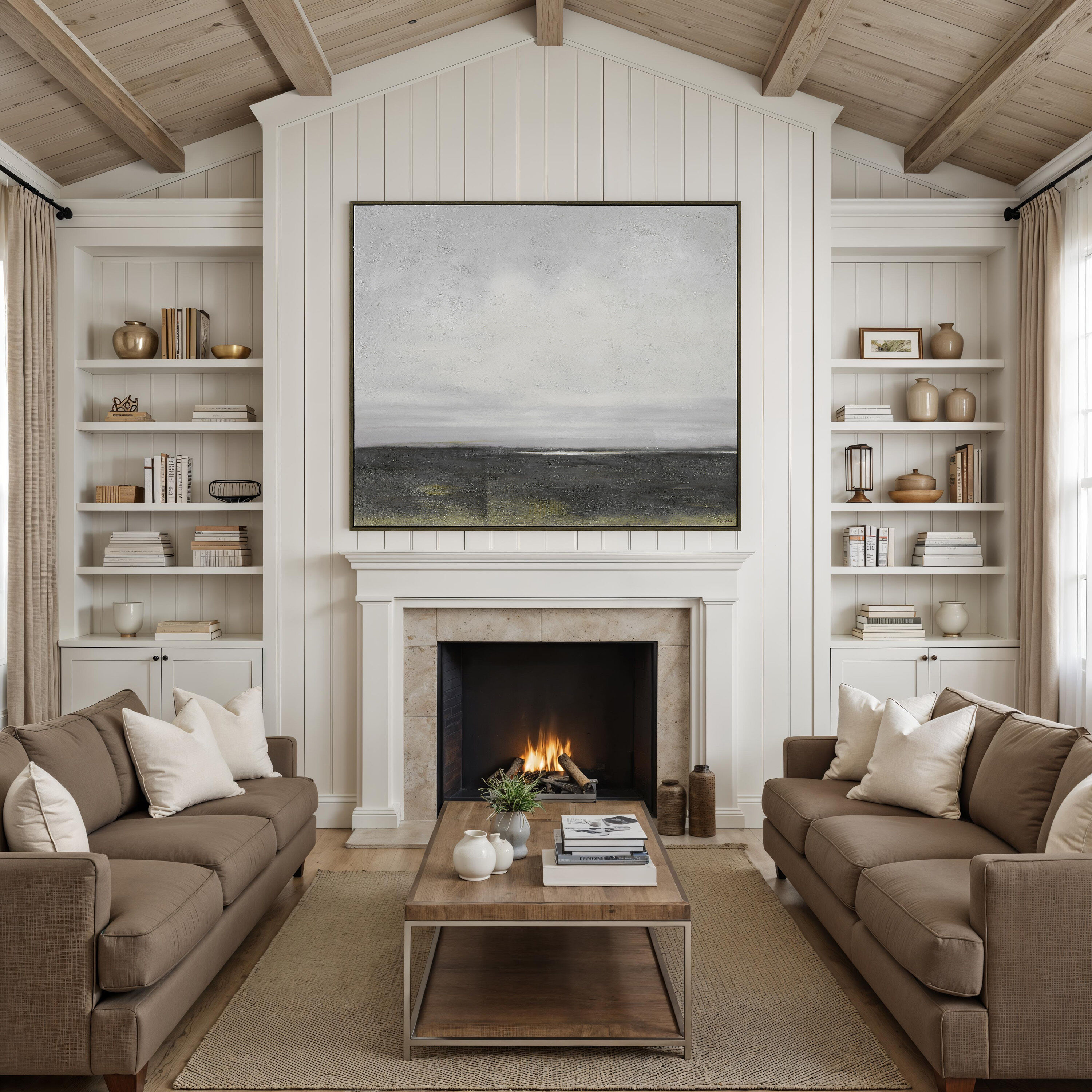 Cielo Multicolor and Black Oak Canvas Art