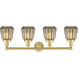 Chatham 4 Light 33.5 inch Satin Gold Bath Vanity Light Wall Light in Mercury Glass