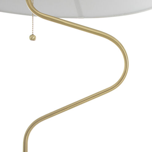 Lombard 67.5 inch Plaster White / Feather White Linen / Brass Table Lamp Portable Light