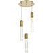 Aurora 3 Light 16 inch Satin Gold Chandelier Ceiling Light