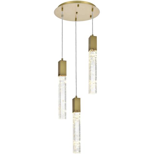 Aurora 3 Light 16 inch Satin Gold Chandelier Ceiling Light