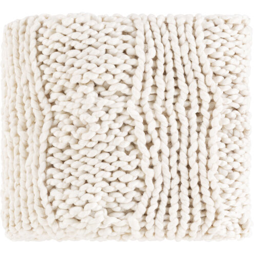 Denton 60 X 50 inch Ivory Throw, Rectangle