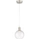Port Nine LED 8 inch Brushed Steel Pendant Ceiling Light in Clear