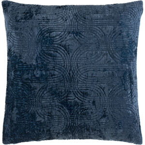 Velvet Deco 18 inch Dark Blue Pillow Kit in 18 x 18, Square