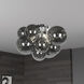 Comet 3 Light 14.25 inch Smoke with Polished Chrome Flush Mount Ceiling Light