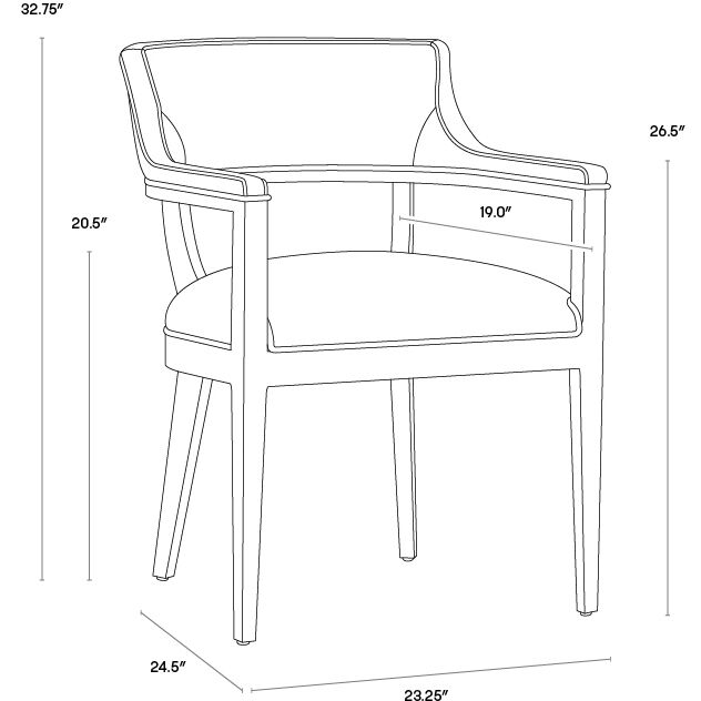Brylea Brown / Brentwood Charcoal Leather Dining Armchair