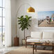 Tambo 92 inch 14 watt Weathered Brass and Dark Walnut Arc Floor Lamp Portable Light