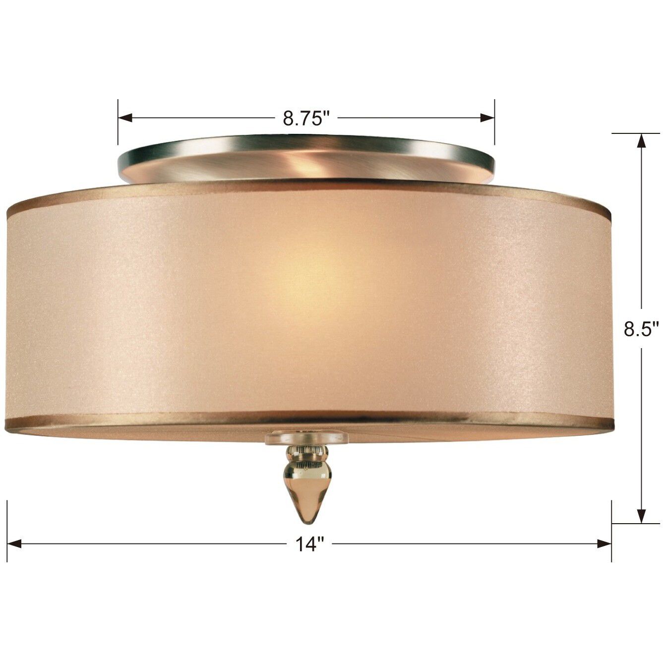Luxo 3 Light 14 inch Antique Brass Flush Ceiling Light